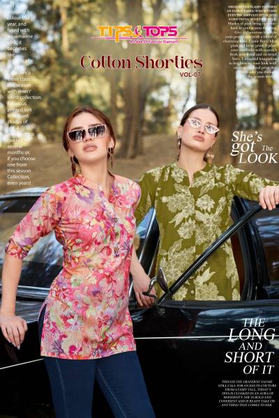 COTTON SHORTIES VOL 7 BY TIPS & TOPS DESIGNER COTTON TOP WHOLESALER IN INDIA